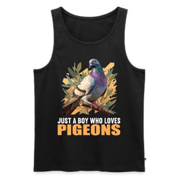 Pigeons Pigeon - Débardeur bio Premium Homme - noir - Devant - AI Model Male 178 light (178cm)
