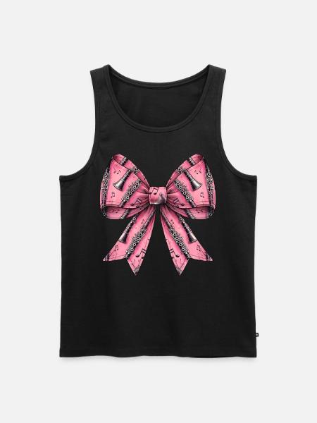 Coquette Bogen Klarinette Mädchen Muster - Männer Premium Bio Tank Top - Schwarz