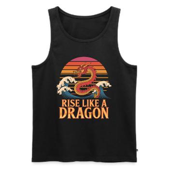 Levez-vous comme un dragon Sunset waves - Débardeur bio Premium Homme - noir - Devant - Michal (187cm)