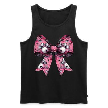 Coquette Bow Drum Girl Pattern Drummer Mom - Men's Premium Organic Tank Top - black - Front - Michal (187cm)
