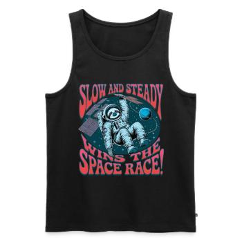 Langsam Und Beständig Gewinnt Das Weltraumrennen - Männer Premium Bio Tank Top - Schwarz - Vorne - AI Model Male 178 light (178cm)