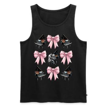 Coquette Bogen Pianist Klavier Mädchen Mom Mütter - Männer Premium Bio Tank Top - Schwarz - Vorne - AI Model Male 178 light (178cm)
