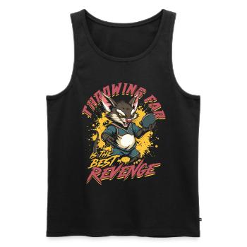 Diskuswurf Throwing Far Is The Best Revenge - Männer Premium Bio Tank Top - Schwarz - Vorne - AI Model Male 178 light (178cm)
