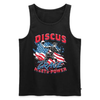 Discus Throw Where Grace Meets Power - Men's Premium Organic Tank Top - black - Front - Michal (187cm)