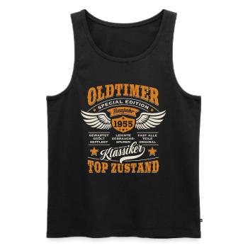 Oldtimer Baujahr 1955 - Geburtstag - Geschenk - Männer Premium Bio Tank Top - Schwarz - Vorne - AI Model Male 178 light (178cm)