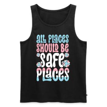 Transgender Trans LGBT Pride - Männer Premium Bio Tank Top - Schwarz - Vorne - Michal (187cm)