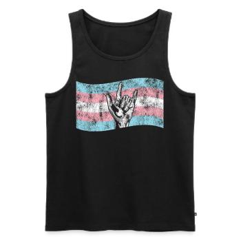 Transgender Trans LGBT Pride - Men's Premium Organic Tank Top - black - Front - AI Model Male 178 light (178cm)