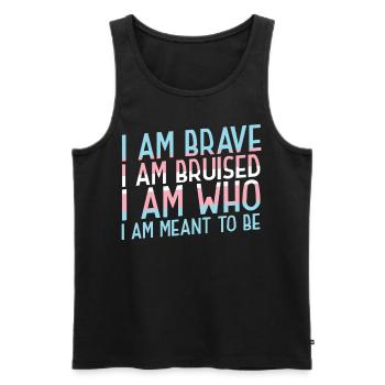 Transgender Trans LGBT Pride - Männer Premium Bio Tank Top - Schwarz - Vorne - Michal (187cm)