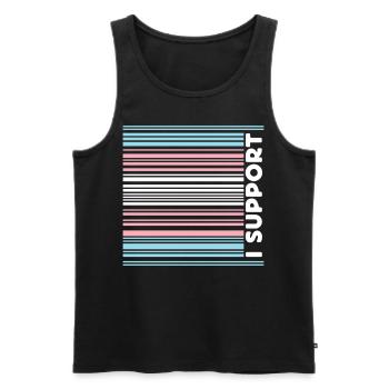 Transgender Trans LGBT Pride - Männer Premium Bio Tank Top - Schwarz - Vorne - Michal (187cm)