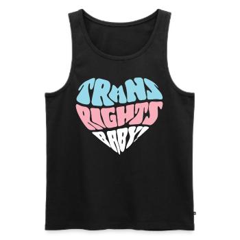 Transgender Trans LGBT Pride - Men's Premium Organic Tank Top - black - Front - Michal (187cm)