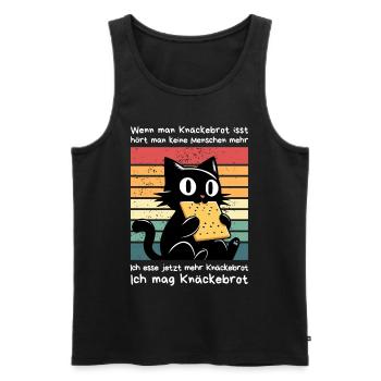 Menschen überhören - Schwarze Katze Sarkasmus - Männer Premium Bio Tank Top - Schwarz - Vorne - Michal (187cm)