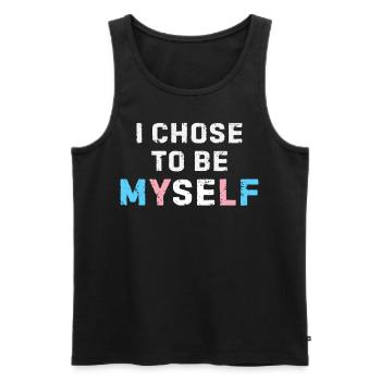 Transgender Farben für Stolz und wahre Identität - Männer Premium Bio Tank Top - Schwarz - Vorne - Michal (187cm)