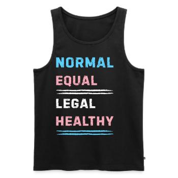 Transgender Message zu Gleichheit und Rechten - Männer Premium Bio Tank Top - Schwarz - Vorne - AI Model Male 178 light (178cm)