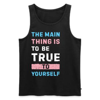 Transgender Statement Pride und Selbstbewusstsein - Männer Premium Bio Tank Top - Schwarz - Vorne - AI Model Male 178 light (178cm)