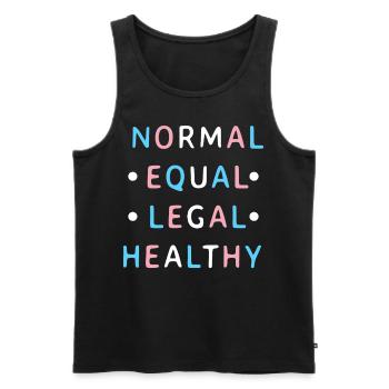 Normal Equal Legal Healthy in Transgender Farben - Männer Premium Bio Tank Top - Schwarz - Vorne - Michal (187cm)