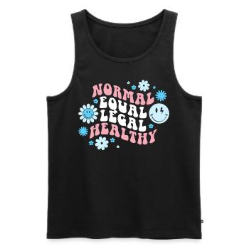 Strong statement in transgender pride flag - Men's Premium Organic Tank Top - black - Front - Michal (187cm)