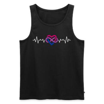 Herzschlag Infinity Liebe in Bisexuellen Farben - Männer Premium Bio Tank Top - Schwarz - Vorne - Michal (187cm)