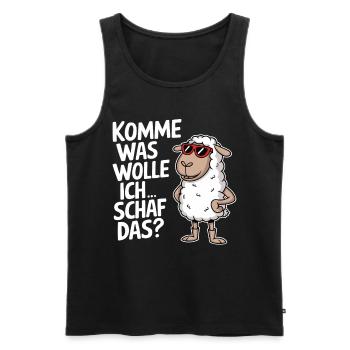 Komme was Wolle Ich Schaf das! - Männer Premium Bio Tank Top - Schwarz - Vorne - AI Model Male 178 light (178cm)