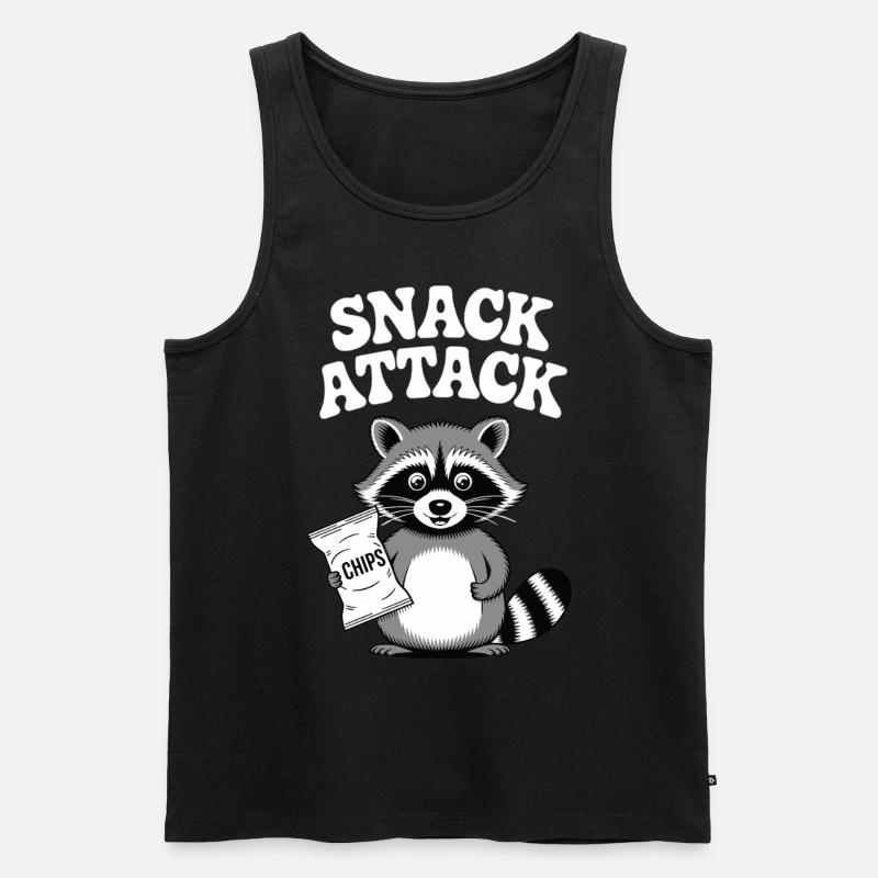 Chips und Waschbär - Männer Premium Bio Tank Top - Schwarz