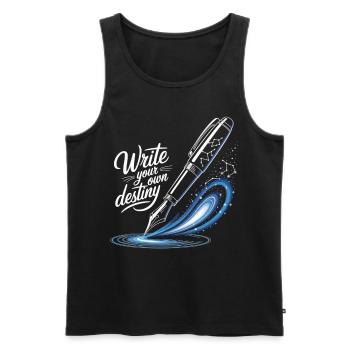 Schreib dein eigenes Schicksal - Männer Premium Bio Tank Top - Schwarz - Vorne - AI Model Male 178 light (178cm)