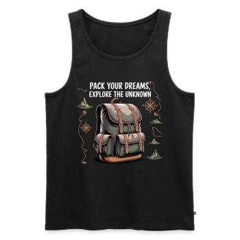 Reisen - Entdecke das Unbekannte mit Stil - Männer Premium Bio Tank Top - Schwarz - Vorne - AI Model Male 178 light (178cm)