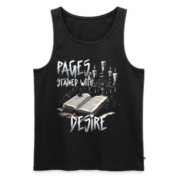 Dark Romance Pages Stained With Desire - Men's Premium Organic Tank Top - black - Front - AI Model Male 178 light (178cm)