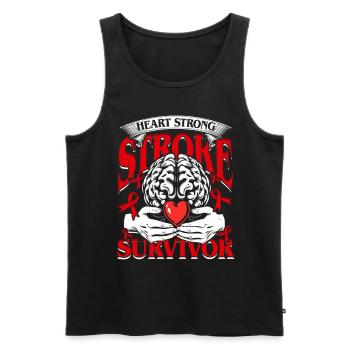 Stroke Recovery - Men's Premium Organic Tank Top - black - Front - AI Model Male 178 light (178cm)