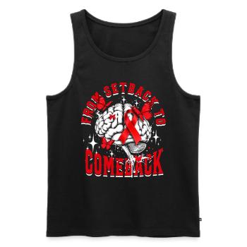 Schlaganfall Erholung From Setback To Comeback - Männer Premium Bio Tank Top - Schwarz - Vorne - AI Model Male 178 light (178cm)