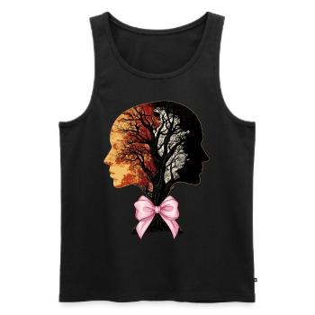 Coquette Bow Genealogy DNA Tree - Men's Premium Organic Tank Top - black - Front - AI Model Male 178 light (178cm)