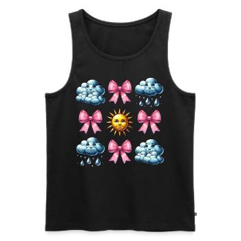 Kokette Bogen Meteorologie Sonne Wolken - Männer Premium Bio Tank Top - Schwarz - Vorne - Michal (187cm)