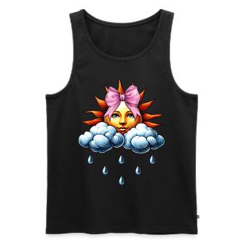 Kokette Bogen Meteorologie Sonne Wolken - Männer Premium Bio Tank Top - Schwarz - Vorne - Michal (187cm)