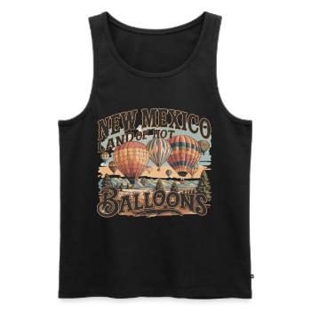 New Mexico Land Of Hot Balloons Adventure In The - Men's Premium Organic Tank Top - black - Front - AI Model Male 178 light (178cm)