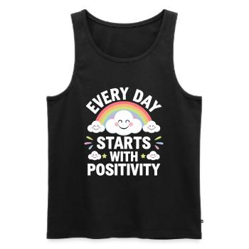 Every day starts with positivity rainbow - Men's Premium Organic Tank Top - black - Front - AI Model Male 178 light (178cm)