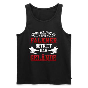 Falkner betritt das Gelände Beizjagd Falknerei - Männer Premium Bio Tank Top - Schwarz - Vorne - Michal (187cm)