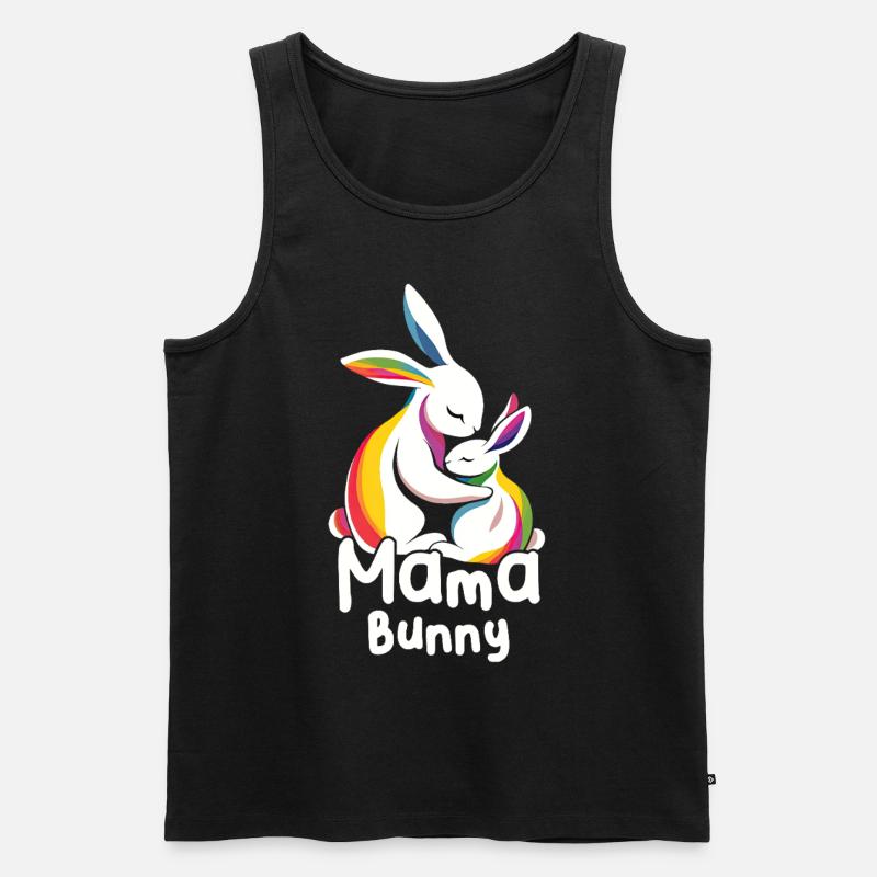 Happy Easter Mama Bunny LGBTQ Pride Month Rabbit - Männer Premium Bio Tank Top - Schwarz