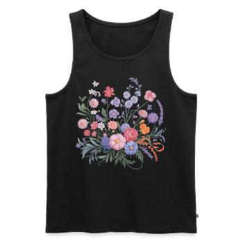 Bunte Wildblume Blumen Pflanze Blume Gärtner - Männer Premium Bio Tank Top - Schwarz - Vorne - AI Model Male 178 light (178cm)