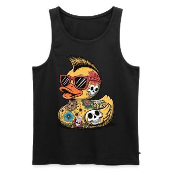 canard caoutchouc punk heavy métal animal oiseau tatouage - Débardeur bio Premium Homme - noir - Devant - AI Model Male 178 light (178cm)