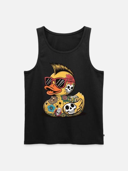 Duck Rubber Punk Heavy Metal Animal Bird Tattoo - Men's Premium Organic Tank Top - black