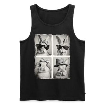 Drôle mignon lapin lapin animal photobooth selfie - Débardeur bio Premium Homme - noir - Devant - Michal (187cm)