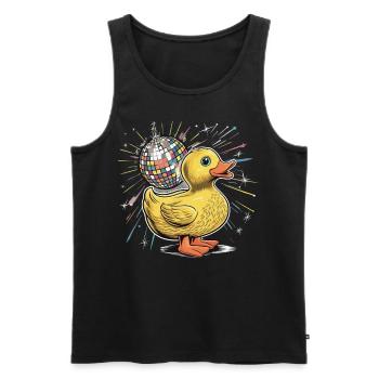 Duck Rubber Duck Animal Bird Disco Ball Party - Men's Premium Organic Tank Top - black - Front - AI Model Male 178 light (178cm)