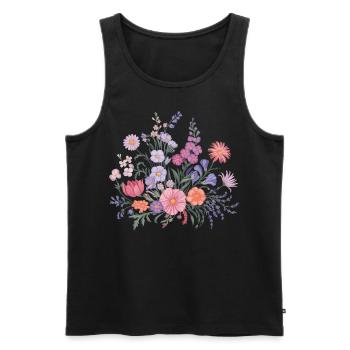 Bunte Wildblume Blumen Pflanze Blume Gärtner - Männer Premium Bio Tank Top - Schwarz - Vorne - AI Model Male 178 light (178cm)