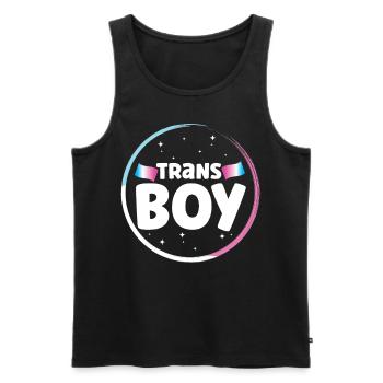 Transgender Trans LGBT Pride - Männer Premium Bio Tank Top - Schwarz - Vorne - Michal (187cm)