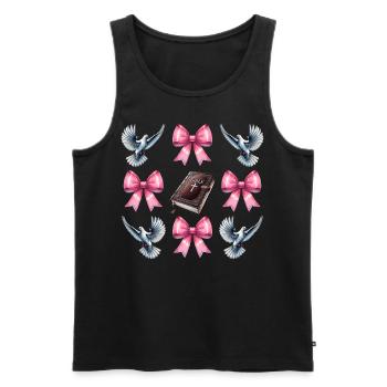 Kokette Bogen Christlicher Pastor Bibel Taube Mama - Männer Premium Bio Tank Top - Schwarz - Vorne - Michal (187cm)