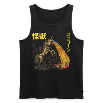 Kaiju Licorne Monstre Japonais Anime Manga - Débardeur bio Premium Homme - noir - Devant - AI Model Male 178 light (178cm)