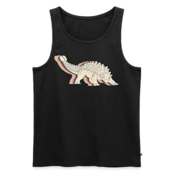 Ankylosaurus Dinosaur Retro Line Art - Men's Premium Organic Tank Top - black - Front - AI Model Male 178 light (178cm)