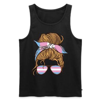 Transgender Trans LGBT Pride - Männer Premium Bio Tank Top - Schwarz - Vorne - AI Model Male 178 light (178cm)