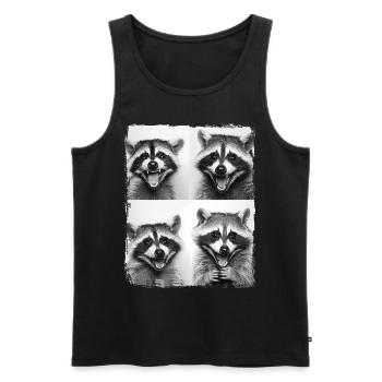 Lustiger Waschbär Müll Panda Tier Fotoautomat Selfie - Männer Premium Bio Tank Top - Schwarz - Vorne - AI Model Male 178 light (178cm)