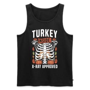 Fall Season Turkey Thanksgiving Xray - Men's Premium Organic Tank Top - black - Front - AI Model Male 178 light (178cm)