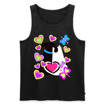 Dog Cats Valentine Love Retro Vintage - Men's Premium Organic Tank Top - black - Front - Michal (187cm)