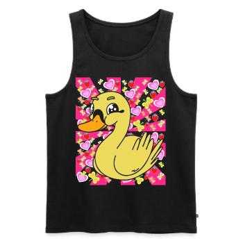 Duck Ducks Kids Child Baby Retro - Men's Premium Organic Tank Top - black - Front - Michal (187cm)